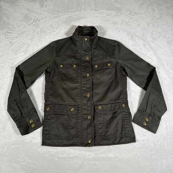 J. Crew Jackets & Blazers - J. Crew Relaxed Boyfriend Field Jacket Women XS Full Zip Snap Adjustable Waist